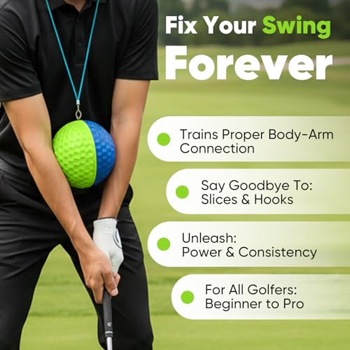 Golf Training Aid Ball for Impact Precision & Consistent Swings, Golf Swing Trainer, Simple and Effective Golf Training Tool, Fix Chicken Wing, Improve Tempo, Backswing & Ball Striking - size: Medium
