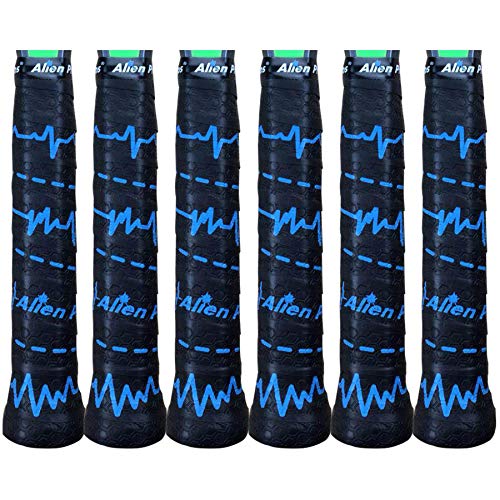 ALIEN PROS Tennis Racket Grip Tape – Tac Moisture Feel Tennis Grip – Tennis Overgrip Grip Tape Tennis Racket – Wrap Your Racquet for High Performance - style: 6-Pack Blue Beats