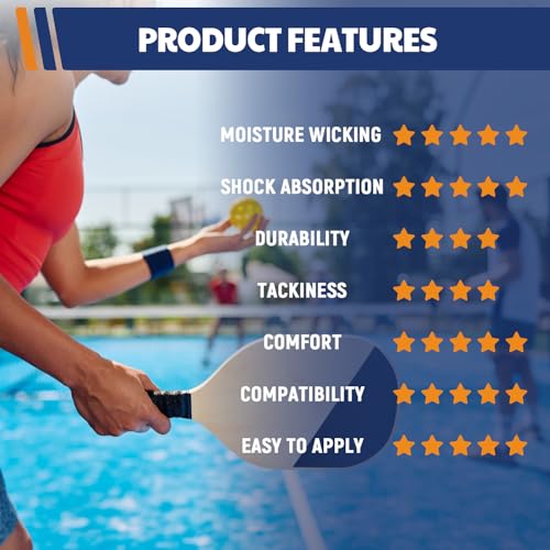 JAYA Pickleball Grip Tape, Extra-Length Overgrip for Pickleball Paddle, Sweat-Absorbing, Non-Slip Replacement Grip Wrap, Easy to Install