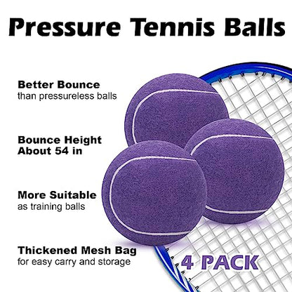 SUNEZLGO 12 Pack Tennis Balls, Advanced Pressure Training Tennis Balls Practice Balls, Tennis Balls for Dogs, Thickened Tennis with Mesh Bag for Transport, Beginner Exercise Ball, Sturdy High Elastic - color: Purple