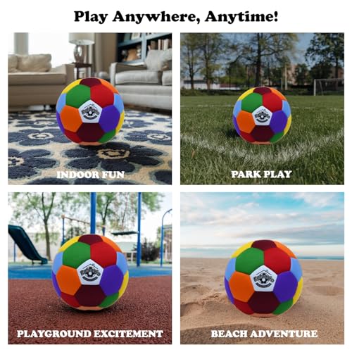 Indoor Soccer Ball Size 4 Soft & Safe Kids Indoor Ball for Home and Yards The House Ball Ideal for Silent Dribbling, Training, Perfect Soccer Gift, Fun Soft Soccer Ball
