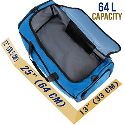 Athletico Sideline Soccer Duffle - Soccer Bag for Basketball, Volleyball & Football | Duffel Includes Separate Cleats Compartment For Men & Women (Blue)