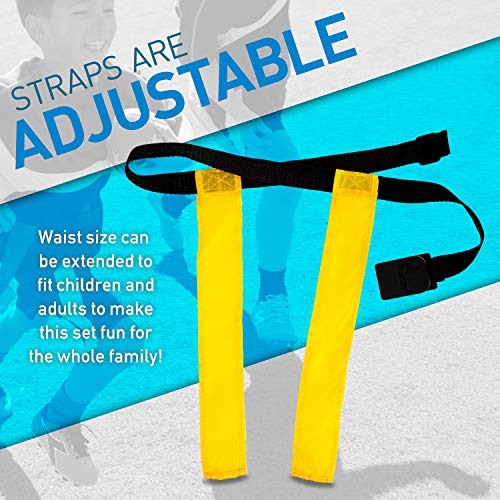 Franklin Sports Flag Football Set - 8 Player Youth Flag Football Belts - Adjustable Belts + Field Marker Included - 4 v 4 Set