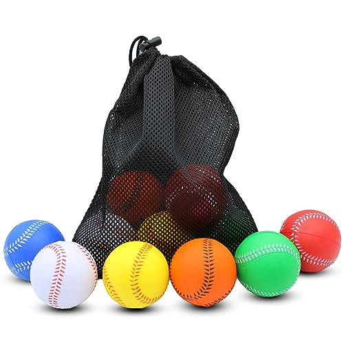 Magicorange Baseball, Foam Baseball Practice Training Baseballs Unmarked Baseball Soft Toss, Batting, Fielding, Hitting, Pitching - color: Multicolor, size: 12 Pack