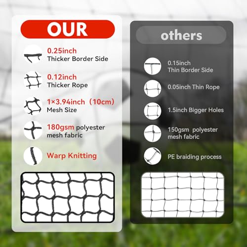 15x30ft Golf Net(4 Buttons, 10 Straps and 1 Rope), 10x10ft Soccer Net(Installation Rope Included), 7x7ft Golf Side Net(2 Park) - size: 10x10 feet