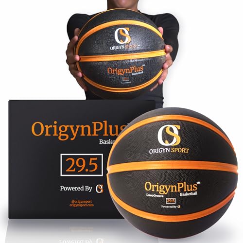Origyn Sport OrigynPlus Indoor & Outdoor Basketball - Shooting Basketball with Deep Grooves for Proper Hand Placement - Microfiber Composite Leather for Best Grip - Basketballs for Boys and Women - size: 29.5