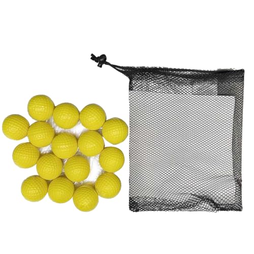 RiToEasysports Golf Balls, 16 Practice Training Golf Balls Set Trajectory with Mesh Bag for Indoor Outdoor Practice