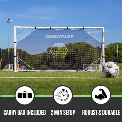 QuickPlay Target Net Lite Soccer Target Net - 5-Zone Shooting Trainer for Backyard & Club Practice - Easy Setup Soccer Training Equipment for Kids to Adults - Durable Mesh for Home Soccer Training - style: 8 x 5'