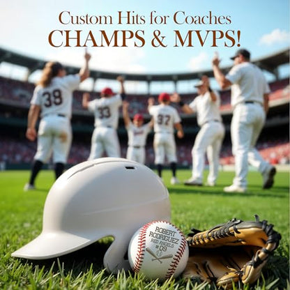 Personalized Baseball Ball with Custom Name, Engraved Ball, Personalized Baseball Gifts for Team, Coach, Player, Senior, Custom Award Trophy, Engraved Gift Thank You Coach - style: Baseball Bats