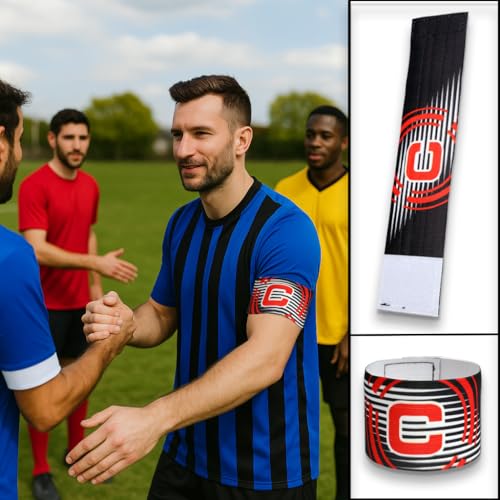 Captain's Armband Soccer Football Captain Armbands for Multi-Sport - Pack of 5 Colour - color: Black