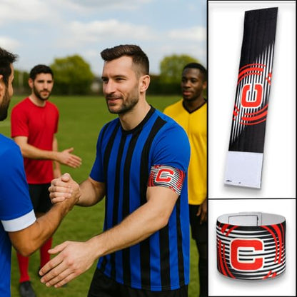 Captain's Armband Soccer Football Captain Armbands for Multi-Sport - Pack of 5 Colour - color: Black