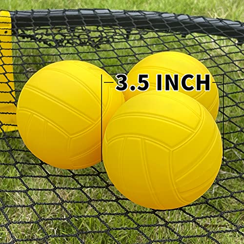 Spike Replacement Game Balls 3-Pack with Pump Compatible with Spike Standard Game Set and Other Round Net Game | Lawn Beach Volleyball | Strong Bounce Ball (3.5inch)