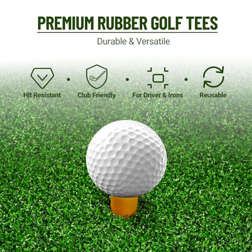 SPOYNAL 4-in-1 Golf Hitting Mat, Turf Golf Hitting Mat for Putting, Driving & Chipping, Indoor/Outdoor Portable Golf Practice Mat with Realistic Grass/Sand Surface and Tees