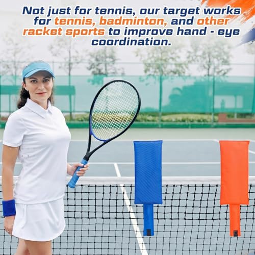 2 Pack Tennis Training Targets for Net, Accuracy Trainer for Serve & Shot Placement, Portable Tennis Target Aid for Adults, Practice Equipment for Backyard, Court & Coaching Drills