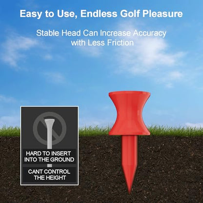 100 Pack 1.25" Plastic Golf Tees, Short Golf tees，Durability & Stability, Engineered to Minimize Friction and Side Spin，Golf Practice Supplies，Ideal Party Gift.Small Golf tees for par 3.