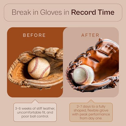 SARNA BASEBALL Glove Conditioner, Liquid, 8 Oz – Break in Faster, Keep Leather Maintained – Glove Conditioner for Mitts, Softball, & Baseball Gear Made in USA - size: Break-in Kit