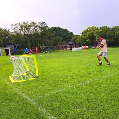 LOMGWAYS Soccer Goal – Foldable Frame Net for Kids + Youth – Indoor + Outdoor Soccer Goal with Carry Bag – Easy Set up – Multiple Sizes for Practice & Games - size: 4x3FT(Size 5 Ball)