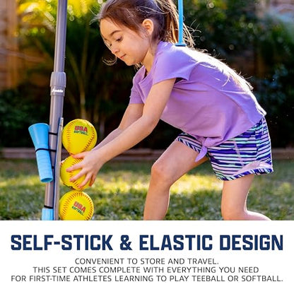 Franklin Sports Grow-with-Me Kids Baseball Batting Tee + Stand Set for Youth + Toddlers - Youth Baseball, Softball + Teeball Hitting Tee Set for Boys + Girls - style: Grow With Me Tee - Usa Softball