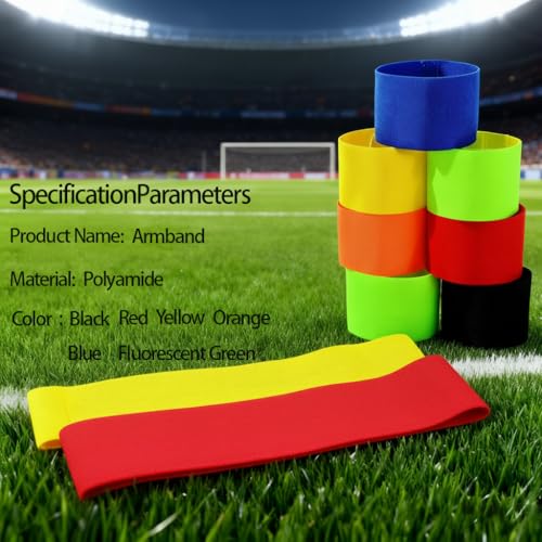 Captain's Armband Soccer Football Rugby Captain Armbands for Youth and Adult,Anti-Drop Design - Pack of 6 - color: MultiColor /No C