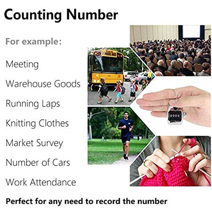 Amble Tally Clicker Counter, Metal Case Mechanical Clicker Digital Handheld Tally Counter with Nylon Lanyard