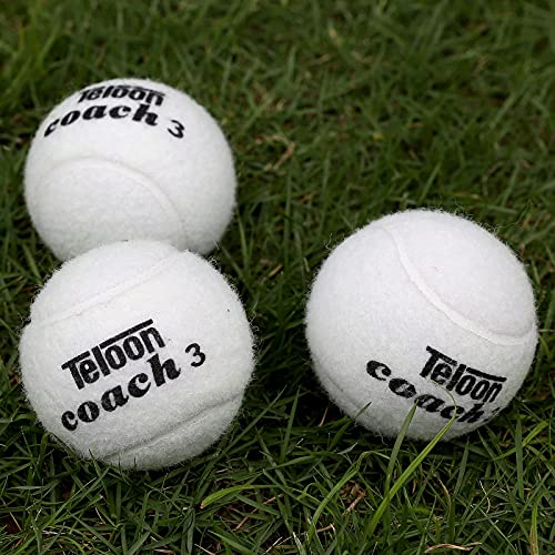 Teloon Pressure Training Tennis Balls-12 or 18 Count-Mesh Carry Bag，4 Colors Available，Pressureless Training Exercise Tennis Balls for Beginners. - color: White-12pcs