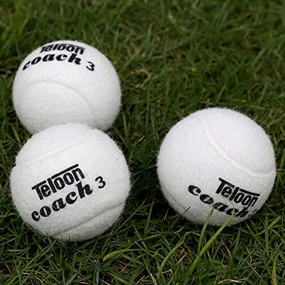 Teloon Pressure Training Tennis Balls-12 or 18 Count-Mesh Carry Bag，4 Colors Available，Pressureless Training Exercise Tennis Balls for Beginners. - color: White-12pcs