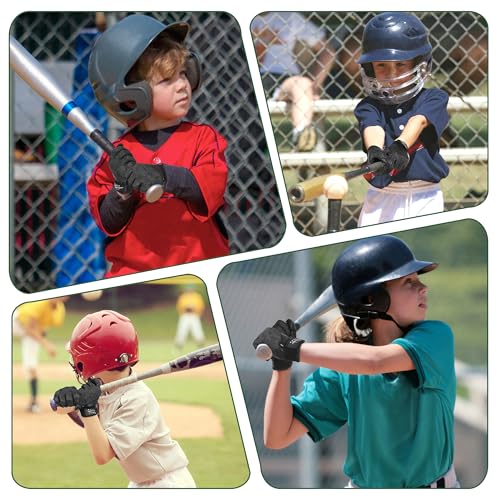 HANDLANDY Baseball Batting Gloves for Adult Youth, Grip Breathable Softball Batting Gloves Fit Men Kids Boys Girls - color: Raven Black-Kids, size: Kids Small