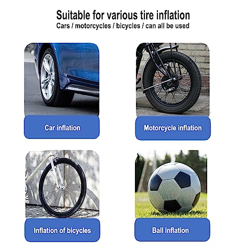 Tire Inflator Portable Car Air Compressor,12V Electric Car Air Pump with Analog Display 100 psi Dial Gauge Inflator with Adaptors for Bicycles, Trucks, Balls,Cars