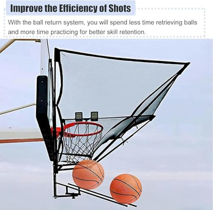 Professional Basketball Shot Returner - Metal Hanging Return Attachment for Hoops, Ideal Basketball Training Equipment for Kids & Adults, Boost Shooting Skills & Practice Efficiency.