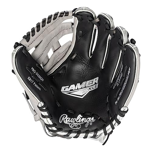 Rawlings Gamer XLE Speed Shell Series Baseball Infield | Catcher | Utility Glove | Mitt | Travel | Youth | 11.5” | 12.25” | 32.5” | Black | Grey | Right | Left - size: 12.25"