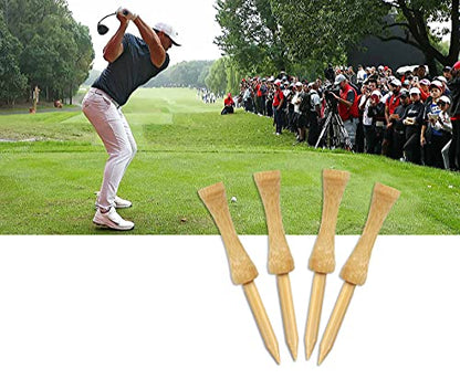 Step Down Golf Tees 2-1/8"or 2-3/4"or 3-1/4" 100 Pack Enduring Wooden Bamboo Golf Castle Tees