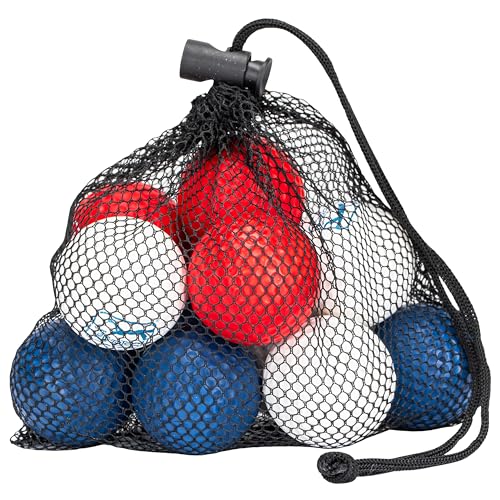 Franklin Sports PGA TOUR Indoor + Outdoor Foam Golf Balls - Kids + Adults Foam Golf Balls - Limited Flight - Includes Draw String Carry Bag - 12 Pack - Red, White + Blue