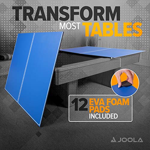 JOOLA Ping Pong Conversion Top with Net Set for Billiard and Pool Tables - Regulation Top Converts Billiards into Ping Pong Table - Includes Foam Padding for Protection - Steel Frame Option - color: Foldable