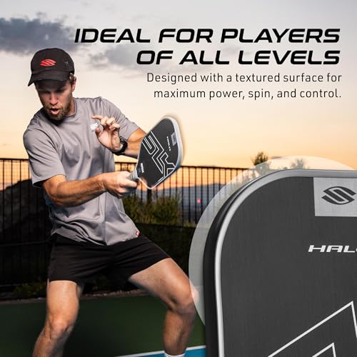 Selkirk Sport SLK Halo Raw Carbon Fiber Pickleball Paddle | Power, Pro and Control Pickleball Paddles | T700, 18K Ultraweave, Aramid Fiber LinkWeave | Designed & Controlled in USA - color: Power | Gray | 2025, size: XL (Elongated Shape)
