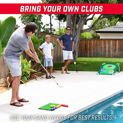 GoSports BattleChip Backyard Golf Cornhole Games – Includes Targets, Chipping Mats, Foam Golf Balls, Scorecard and Carry Case - style: BattleChip Classic