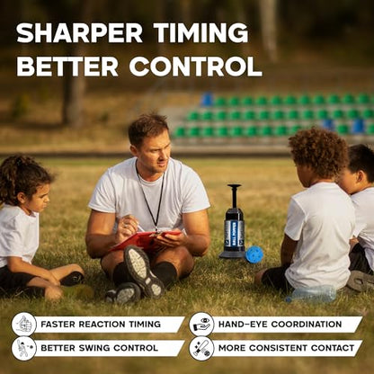 Ball Popper Baseball Training Equipment – Timing & Hitting Skill Development, Spring-Powered Pop Up Tee Batting Trainer for Practice Without a Pitcher (1 Popper Ball Included)