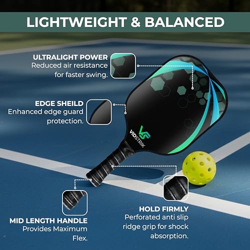 T700 Raw Carbon Fiber Pickleball Paddle - USAPA Standard 16mm Polypropylene Honeycomb Core - Elongated Handle Lightweight Pickle Ball Racket for Spin, Control & Power - Men & Women