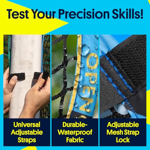 Open Goaaal Soccer Goal Corner Net Targets - 15 x 15 in, Black, 2-Pack - Soccer Training Equipment - Adjustable Straps Fit Any Goal Net - 3-in-1 Corner Trainer & Rebound Mesh