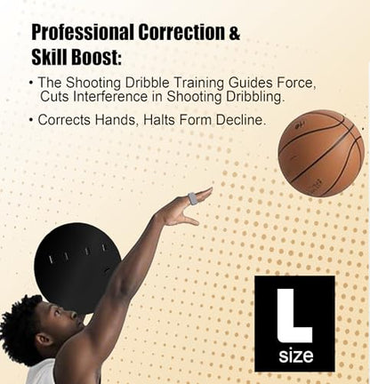 Basketball Shooting Trainer - Adjustable Hand Placement Corrector Eliminate Off-Hand Interference with Bonus 5.3" Shooting Aid - Basketball Training Equipment Accessories - size: Large