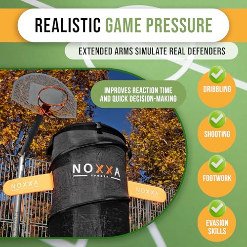Pop Up Defender Basketball with Arms - Portable Basketball Dummy Defender, Foldable Training Equipment for Basketball, Soccer, Football and More, Indoor and Outdoor.
