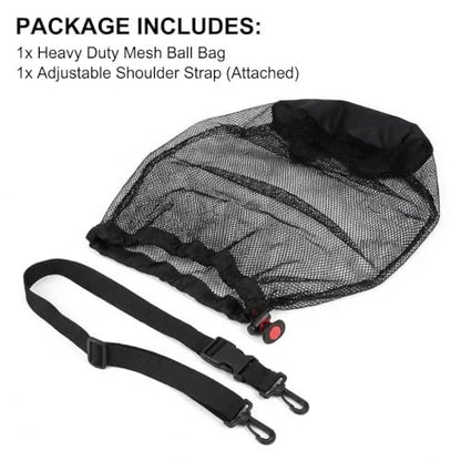 Keeble Outlets Basketball Bag | Large Mesh Ball Bag for Basketballs, Soccer Ball, Volleyball Ball & Sports Equipment | Heavy Duty Mesh Bag | Ball Storage Net with Strap | Sports Bag for Equipment