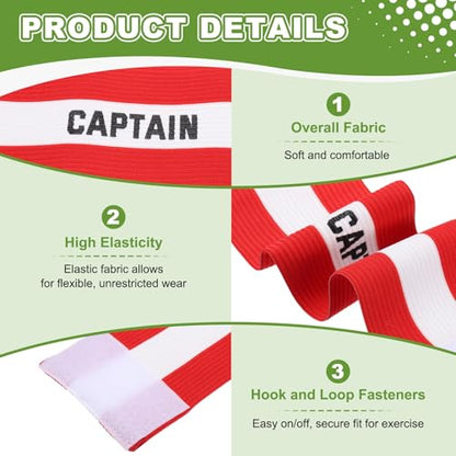 Soccer Captain Armbands, Adjustable Captain Bands Soccer Elastic Armband Protective Arm Badge Bands,12Pcs &Multicolor - Fit for (Adult Youth Team Sports/Football/Basketball)