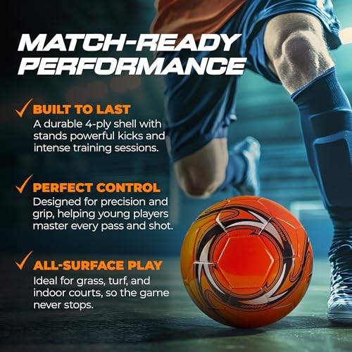 Western Star Soccer Ball Helix- Size 3 4 5 - Official Match Grade Soccer Balls - Attractive and Durable Design