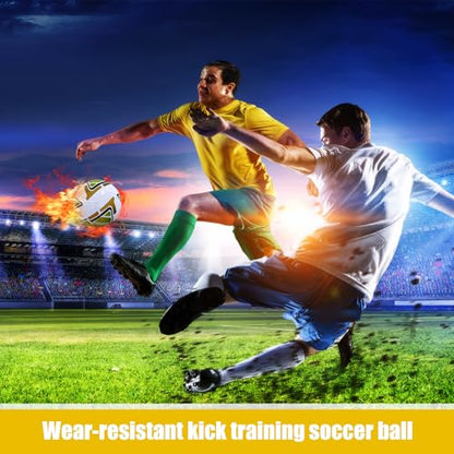 Soccer Ball Size 5, Indoor Outdoor Football for School Training Practice or Boys Gift, Anti-Explosion Design Soccer Ball
