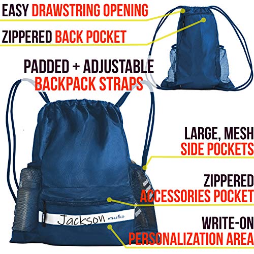 Athletico Drawstring Soccer Bag - Soccer Backpack For Boys or Girls Can Also Carry Basketball or Volleyball