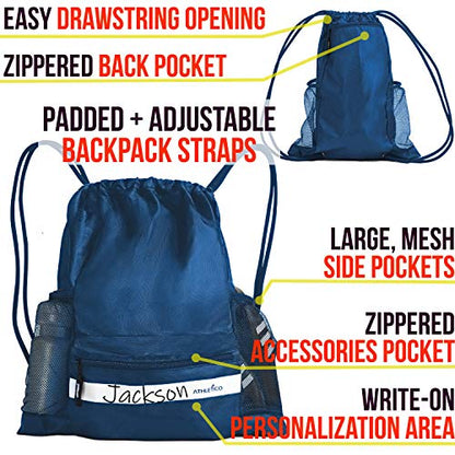 Athletico Drawstring Soccer Bag - Soccer Backpack For Boys or Girls Can Also Carry Basketball or Volleyball