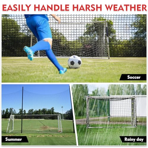 15x30ft Golf Net(4 Buttons, 10 Straps and 1 Rope), 10x10ft Soccer Net(Installation Rope Included), 7x7ft Golf Side Net(2 Park) - size: 10x10 feet