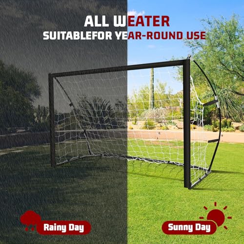 Portable Soccer Goal for Backyard, Kids Youth Adults Soccer Goal Set with Net + Ground Stakes, Soccer Target and Agility Speed Training Equipment - style: 6 x 4 Feet