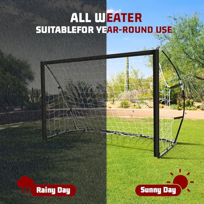 Portable Soccer Goal for Backyard, Kids Youth Adults Soccer Goal Set with Net + Ground Stakes, Soccer Target and Agility Speed Training Equipment - style: 6 x 4 Feet