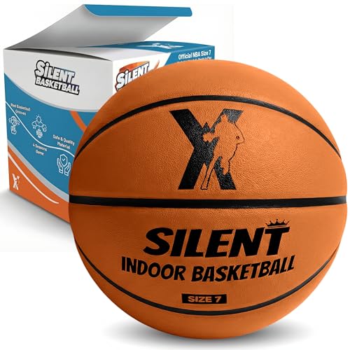 YGA Silent Basketball Size 7 (29.5"): Grooved Airless Indoor Basketball with Upgraded 95% Bounce - Ultra Quiet Basketball for Dribbling Indoor - Soft Foam Basketball with Realistic Grip & Deep Grooves - color: Light Brown, size: Gift Box, Ready to Play